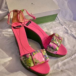 Kate Spade Cabo Platform Wedge Sandals with Floral Print